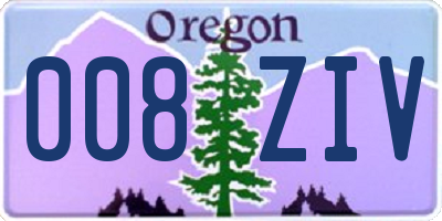 OR license plate 008ZIV