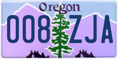OR license plate 008ZJA