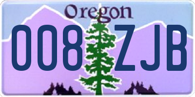 OR license plate 008ZJB