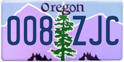 OR license plate 008ZJC