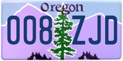 OR license plate 008ZJD