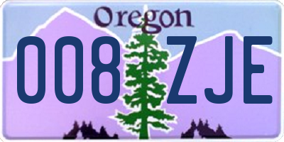 OR license plate 008ZJE