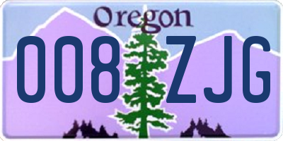 OR license plate 008ZJG