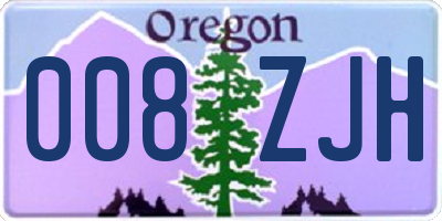 OR license plate 008ZJH
