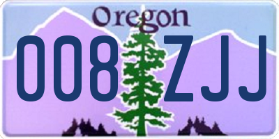 OR license plate 008ZJJ
