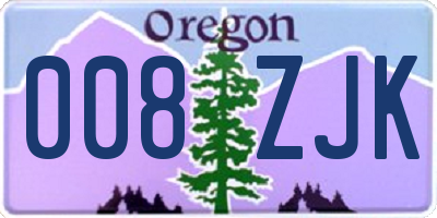 OR license plate 008ZJK