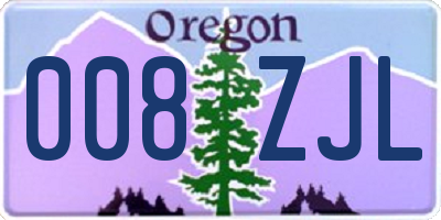 OR license plate 008ZJL