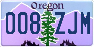 OR license plate 008ZJM