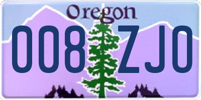 OR license plate 008ZJO
