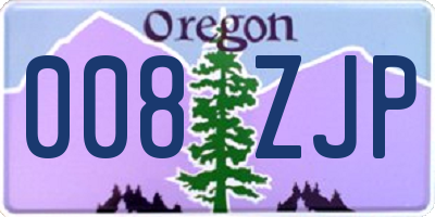 OR license plate 008ZJP