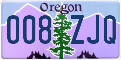 OR license plate 008ZJQ