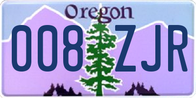 OR license plate 008ZJR