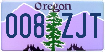 OR license plate 008ZJT