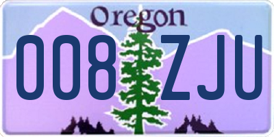 OR license plate 008ZJU