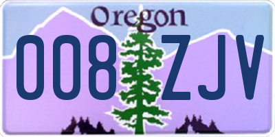 OR license plate 008ZJV