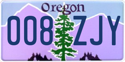 OR license plate 008ZJY