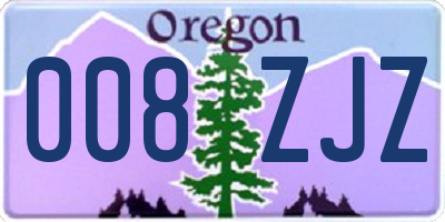 OR license plate 008ZJZ