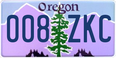OR license plate 008ZKC