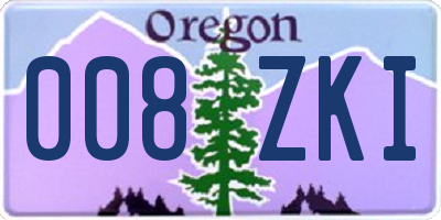 OR license plate 008ZKI