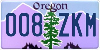 OR license plate 008ZKM