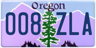 OR license plate 008ZLA