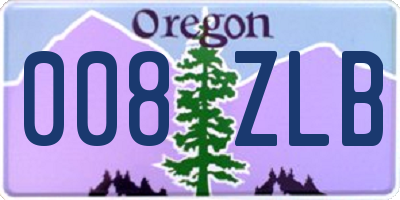 OR license plate 008ZLB