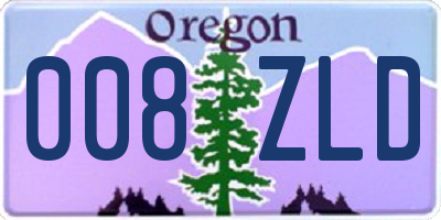 OR license plate 008ZLD
