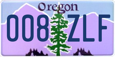 OR license plate 008ZLF