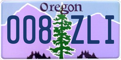 OR license plate 008ZLI
