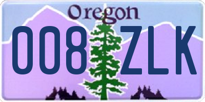 OR license plate 008ZLK