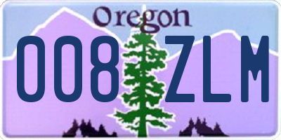 OR license plate 008ZLM