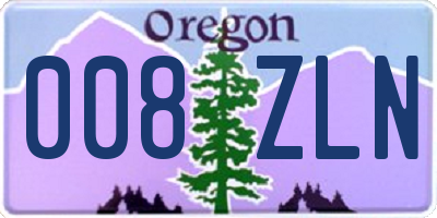 OR license plate 008ZLN