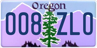 OR license plate 008ZLO