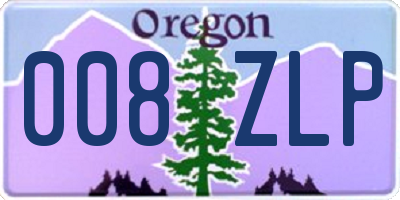 OR license plate 008ZLP
