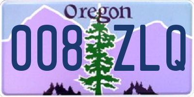 OR license plate 008ZLQ