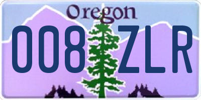 OR license plate 008ZLR