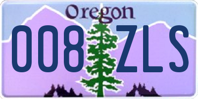 OR license plate 008ZLS