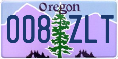 OR license plate 008ZLT