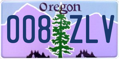 OR license plate 008ZLV