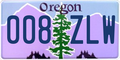 OR license plate 008ZLW