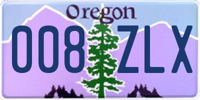 OR license plate 008ZLX