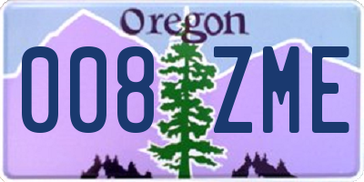 OR license plate 008ZME