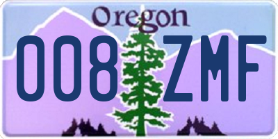 OR license plate 008ZMF