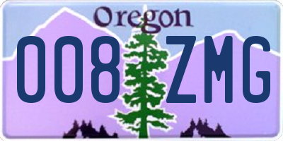 OR license plate 008ZMG