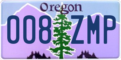 OR license plate 008ZMP