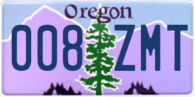 OR license plate 008ZMT