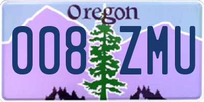 OR license plate 008ZMU