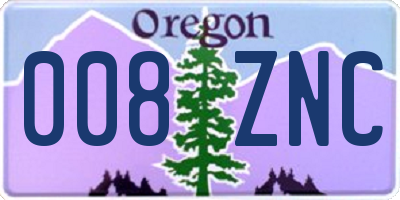 OR license plate 008ZNC