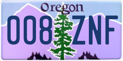 OR license plate 008ZNF