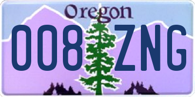 OR license plate 008ZNG